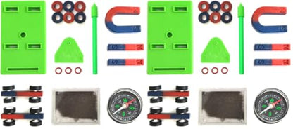 EUDAX Labs Junior Science Magnet Set for Education Science Experiment Tools Icluding Bar/Ring/Horseshoe/Compass Magnets (Pack of 2) - size: 1.97 inches (Pack of 2)
