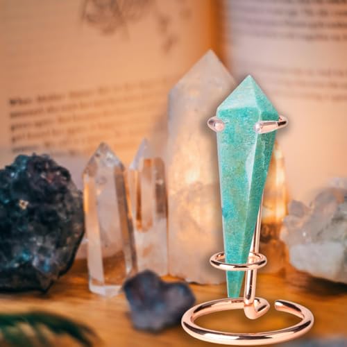 4 Pcs Crystal Wand Stand, 2.36" L X 2.36" W X 2.6" H In Mineral Display Stand, Small Iron Crystal Stands for Display (Rose Gold, small) - color: Rose Gold, size: small