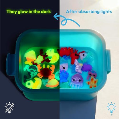 Klever Kits Glow-in-The-Dark Water Gel Kit, Magic Fairy Water Pets Toy Kit with 10 Gels(7 Glow-in-The-Dark Gels), 12 Molds, Preserving Bottle, DIY Squishy Maker Craft Kits, Arts and Crafts for Kids - style: Glow-in-the-dark