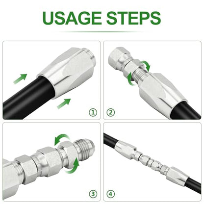 TAISHER 2PCS Hydraulic Hose Repair Kit 1/2" Reusable Fittings, 2-Wire Size #08 Field Repair Kit - size: 0.5 Inch