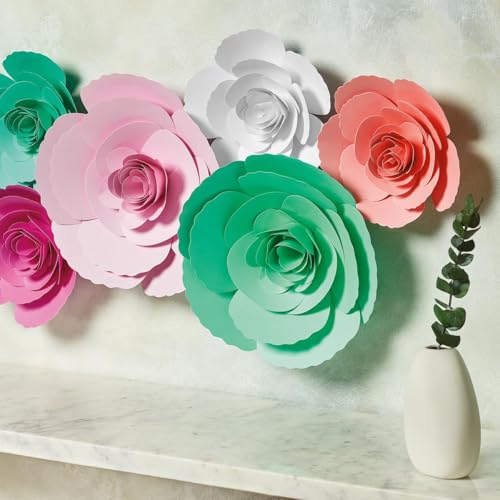 Hampton Art Little Crate of Paper Flower Kit, White, 185Pc, Paper Flower Kit, Making Bouquet Craft Kits for Adults, Craft Making Kit