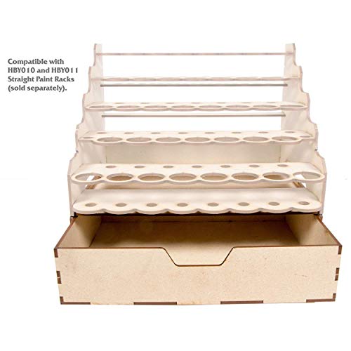 The Broken Token Modular Paint Rack - Single Straight Drawer Organizer for Paint Bottles, Pots, and Brushes - Expands Storage, Elevates Racks - Customize Your Pieces with Easy Organization & Access - style: Straight Drawer Single