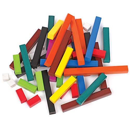Cuisenaire Rods Kit for Fractions, Wood, Grades 4-6 (12 Trays, 1 Set of Overhead Rods, and Book)