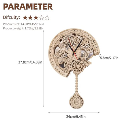 3D Wooden Puzzle Clock for Adults - color: Clock