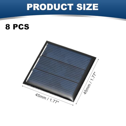 MECCANIXITY 8Pcs 1.5V 0.225W 150mA Mini Solar Panels, Small Solar Photovoltaic Power Cells Charge DIY Electric Toy Materials Kits - style: 1.5V 0.225W 0.15A