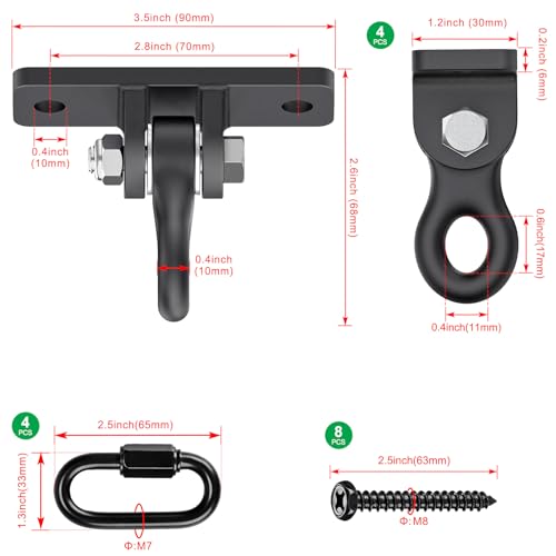 SELEWARE A Frame Swing Set Brackets for 4x4 Legs and 4x6 Beam - color: 1 Middle Bracket + 4 Swing Hangers