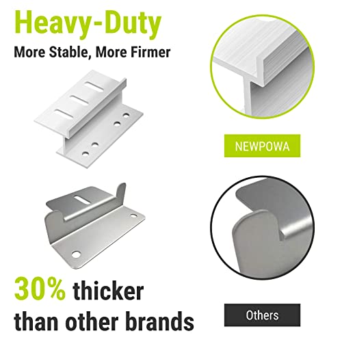 Newpowa Solar Panel Mounting Z Bracket with Nuts and Bolts Designed for RV, Boat, Wall, Off Grid Roof Installation 2 Sets Silver Aluminum - size: UZ Flat Surface*2