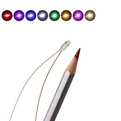 Evemodel 240pcs Pre-Wired Micro Litz Wire 8 Colors 0603 SMD LED Light 7.8'' Wire Resin Cover Waterproof CD0603M - color: Mix Color