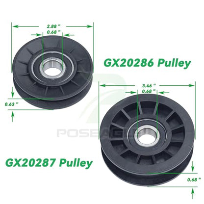 GX20286 and GX20287 Idler Pulleys & UC30568 Drive Belt - size: 1xAUC20392+1xGX20287+1/2x89