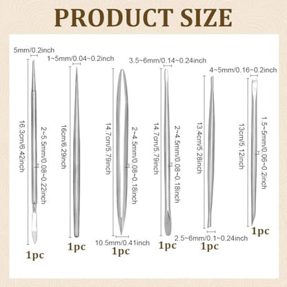 FINGERINSPIRE 6PCS Clay Sculpting Tools Stainless Steel Polymer Clay Sculpting Detail Tool Kit Double-Ended Wax Carving Tools Set for Artists DIY Craft Miniature Modeling
