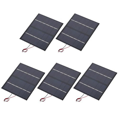 MECCANIXITY 5 Pcs 6V 1.68W 280mA Mini Solar Panels, Small Polycrystalline Solar Cell Panel with 2 Cable for DIY Electric Toy Materials Kits Charger, 110mm x 92mm - style: 6V 1.68W 280mA