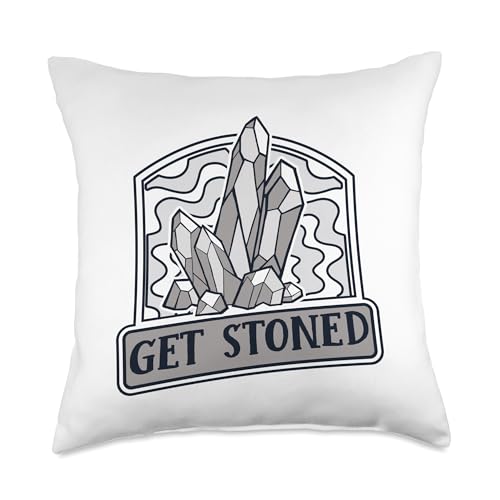 Best Rocks And Minerals Kit Guide Collection Gifts Get Stoned Geologist Rockhounding Mineral Collector Throw Pillow, 18x18, Multicolor - size: 18x18