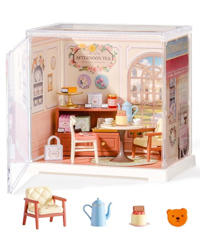 Rolife Super Creator Mini Series Tea-Break, DIY Plastic Miniature Kits Retail Store Series, Mini Model House Building Set for Teens Aged 14+, DIY Crafts/Hobbies for Adults (Honey Tea Lounge) - style: Honey Tea Lounge