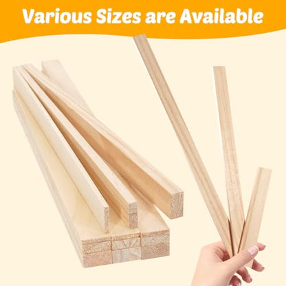 Wooden Sticks Wooden Dowels for Crafts, Wood Strips Slats for Crafts 1/8"x 3/4" x 6", 40 PCS Wood Trim Planks Boards for Wall, Unfinished Pine Lumber Pieces for Crafting, Woodworking Models Making - size: 1/8x3/4x6 in-40 PCS