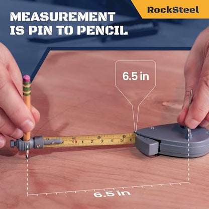 Roto Tape Compass | Rotating Tape Measure Beam Compass, Circle Drawing Tool