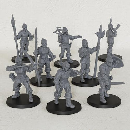 AUSPDICE Gothic City Guard Minis, 25mm Soldiers for TTRPGs, AF1104 S - color: Af1104 S City Guard Warrior