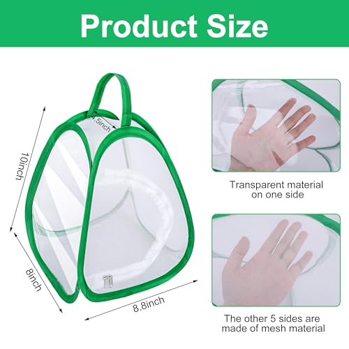2 Pcs Mini Butterfly Habitat Cage, 10x8.8x8 in Collapsible Insect Mesh Cage