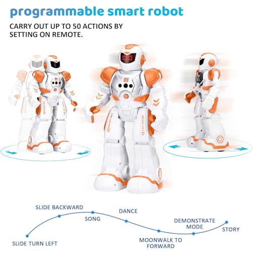 KingsDragon Robots Toy for Kids, RC Robot Gesture Sensing Smart Toy - color: Orange