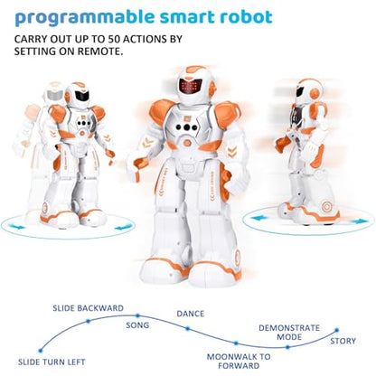 KingsDragon Robots Toy for Kids, RC Robot Gesture Sensing Smart Toy - color: Orange