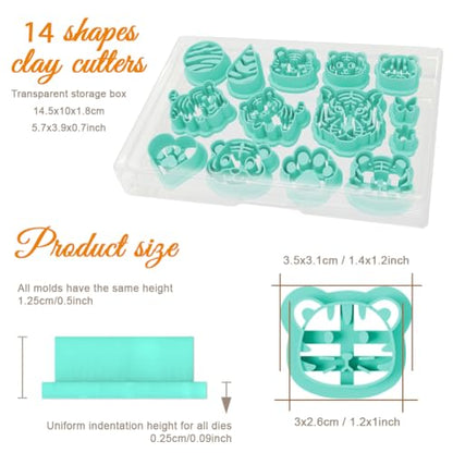 ORIGACH 14 Pcs Tiger Polymer Clay Cutters Set - style: Tiger