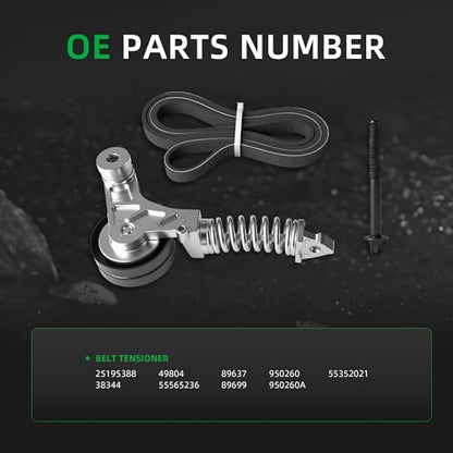 Belt Tensioner and Serpentine Belt Kit for Chevy Cruze 1.4L 2012-2015 - size: for Cruze/Cruze Limited 2012-2016