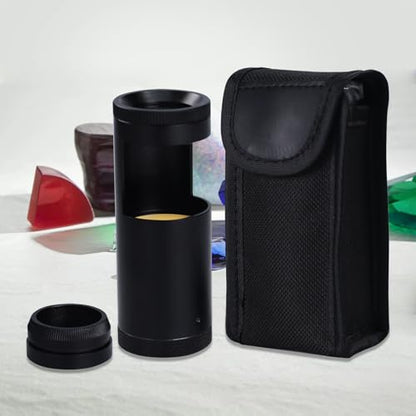 Double Lens Polariscope, Portable Gemstone Polariscope 93mm Lenght with Built-in LED Professional Handheld Polariscope for Optical Properties Tool for Jeweler, Gemologist to Identifies Gemstones