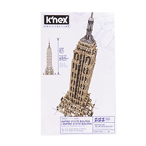 K’NEX Architecture - Empire State Building – New Building Set for Adults & Kids 9+ - 2122 Pieces – Over 2 Feet High – Amazon Exclusive - style: Empire State Building