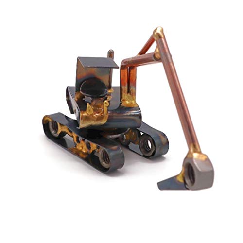 Excavator Collectible Handmade Metal Art Figurine, Desk Accessories, Trophy, Boss Gift, Home Office Décor, Construction Worker Gift - style: Excavator