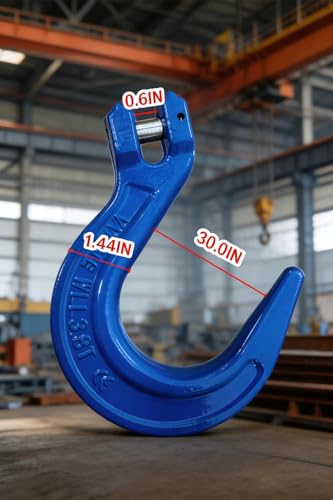3/8" G80 Clevis Foundry Hook, 8377 Lbs 1 Pack 3.8t Working Load Limit Lifting Clevis Chain Hook for G80 Transport Binder Chain and Binder, Lifting Slings, Industrial Rigging【3.8t*1Pack】 - size: 1 Pack 3.8T
