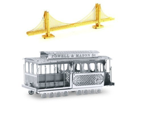 Metal Earth 3D Laser Cut Steel Models - Golden Gate Bridge AND Cable Car = SET OF 2, Model: , Toys & Play