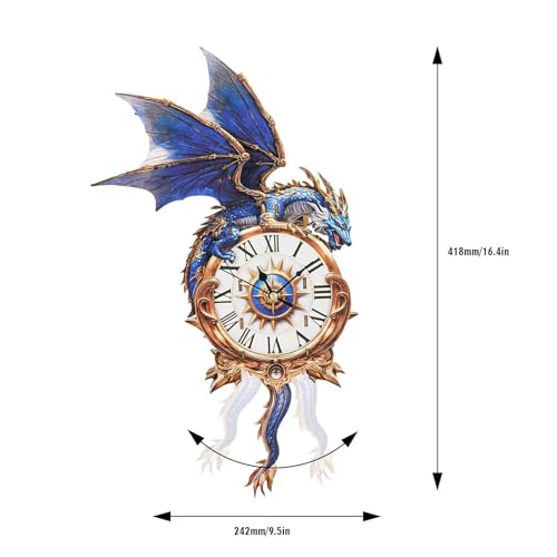 3D Puzzles for Adults, Blue Dragon Wall Clock 3D Wooden Puzzles Clock Kits for DIY Birthday Gift for Women Men Home Decor Holiday Christmas - color: Blue Dragon