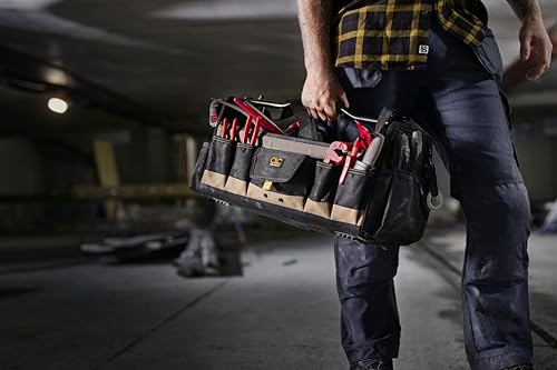 Custom Leathercraft WORK GEAR 1579 20 Inch, Open Top, Soft Sided Tool Box, 27 Pockets - style: 20-Inch Toolbox