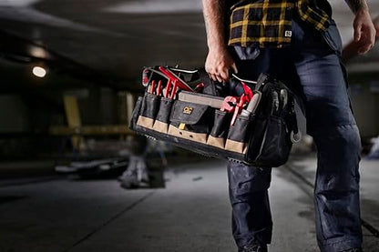Custom Leathercraft WORK GEAR 1579 20 Inch, Open Top, Soft Sided Tool Box, 27 Pockets - style: 20-Inch Toolbox