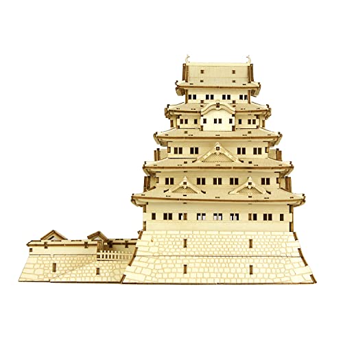 Edo Castle Wooden Architecture 3D Puzzle - Fun DIY Wood Craft Kits - Ideal Gift for Birthdays and Party Favors - style: Edo Castle