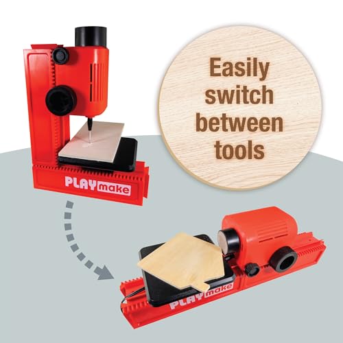 PLAYMAKE 4 in 1 Creative Workshop Safe for Children 5+ for Wood & Cardboard