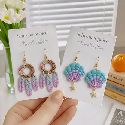 9pcs Mother‘s Day Polymer Clay Earring Cutters - Polymer Clay Molds & Polymer Clays Earring Cutters for Jewelry Making - Flower Polymer Clays, for Dates, Parties, Mother’s Day - color: Daily Wear