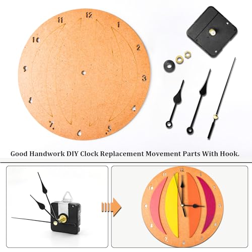 28mm Quartz Long Shaft Clock Movement Kit - DIY Wall Clock Mechanism with 1-1/10 Inch Shaft, 2 Pairs of Hands, Replacement Clock Repair Kit