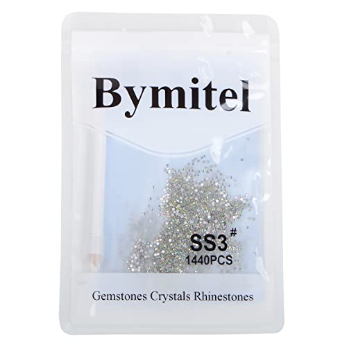 2880PCS Art Nail Rhinestones Non Hotfix Glue Fix Round Crystals Glass Flatback for DIY Jewelry Making with one Picking Pen (ss3 2880PCS, Crystal AB) - color: Crystal AB, size: ss3 2880pcs
