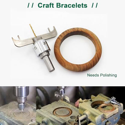 Wooden Bracelet Drill Bit Set, Bracelet Maker Milling Cutter Set, Wood Bracelet Making Tools with 57mm, 61mm and 68mm Blades, Be Used with Lathes or Drill Presses