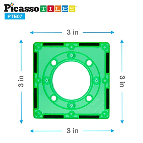 PicassoTiles Magnetic Tiles for Marble Run Racetrack Square Joint Shape Building Block Construction Colorful STEM Toy Set Learning Kit Educational Magnet Playset for Toddler Boys & Girls Ages 3+ - color: Marble Run Square Joint