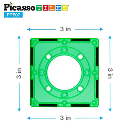 PicassoTiles Magnetic Tiles for Marble Run Racetrack Square Joint Shape Building Block Construction Colorful STEM Toy Set Learning Kit Educational Magnet Playset for Toddler Boys & Girls Ages 3+ - color: Marble Run Square Joint