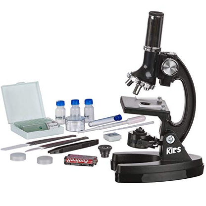 AmScope KE-8Q8Q-VVLY Microscope Kit, LED and Mirror Illumination, 1200X - color: Black, size: 12.99 x 9.84 x 6.69 inches