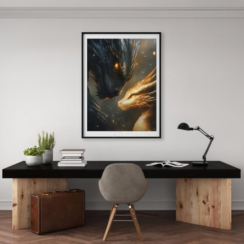 5D Diamond Painting Kits for Adults, Dragons Diamond Art Kits 12x16 in - color: KM206-1