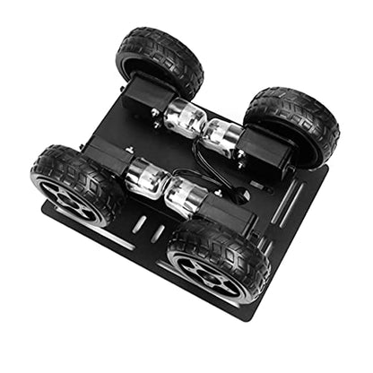 LewanSoul 4WD Smart Chassis Car Kit with Aluminum Alloy Chassis, TT Motor, 66mm Wheels, Robotic Moving Platform (Black, Unassembled)