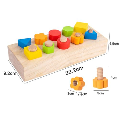 Children Nut Bolts Education Toys Montessori Color Shape Wooden Sensory Toy Kids Fine Motor Skill Screw Board Matching Cognition Game