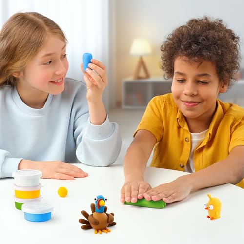 HEY CLAY Colorful Air Dry Clay Kit for Kids Modeling Gift Age 3+ (6 cans) - color: Farm Birds: Duck, Goose, Hen