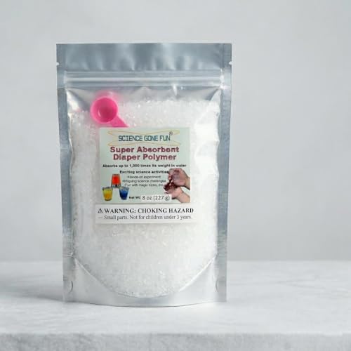 Super Absorbent Polymer Science Kit - 8oz of Water Gel Crystals for Amazing STEM Experiments, Classroom Projects & Sensory Play - The Perfect Educational Kid's Gift