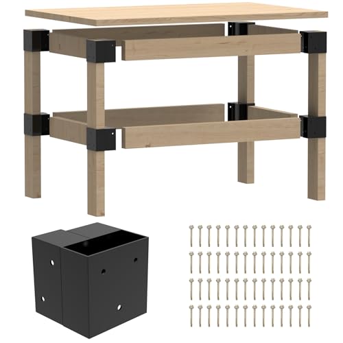 Workbench Bracket Kit 4PCS, Fits 2x4(Actual 1.5"x3.5") Wood - size: 2x4