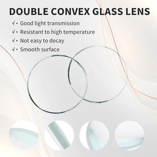 25mm, 40mm, 60mm Diameter Double Convex Lens Physics Teaching Tools, Convex Mirror for Magnifier, Optical Lenses Kit for Junior High School Physics Laboratory Experiment Double Concave Lens - size: 25/ 40.6/ 59mm, style: Double convex lens