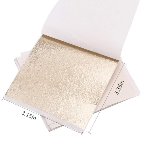 KINNO Gold Leaf Sheets for Art 300Pcs Antique Gold Foil, 3.15" x 3.35" - color: 300 Sheets Antique Gold